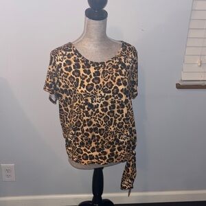 By&By leopard print top with bow detail size XXL.  Like new condition